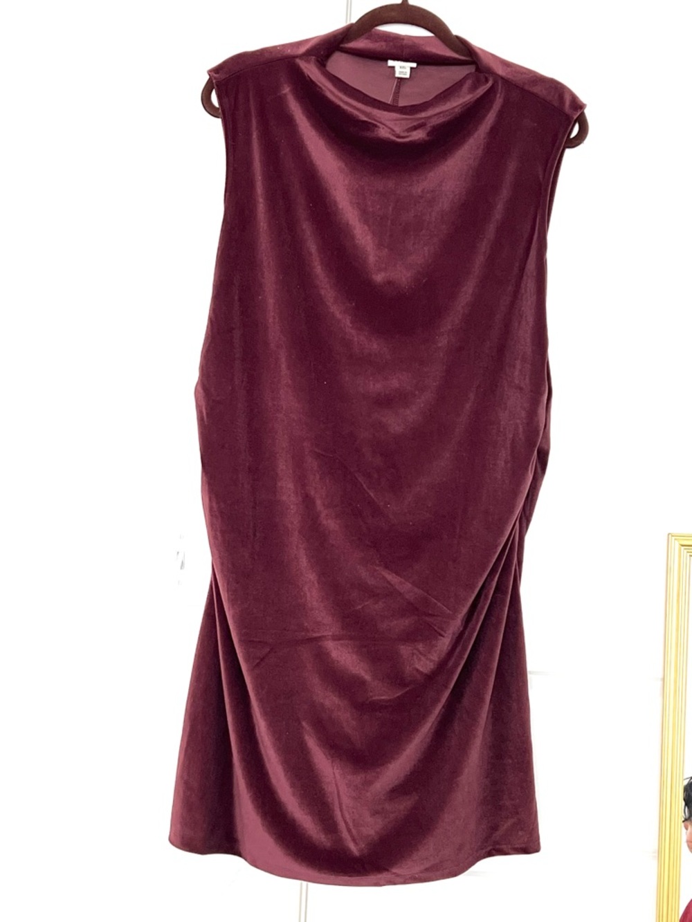 New Absolutely Beautiful & Stylish velvety Sleeveless Dress in Deep Wine / XXL